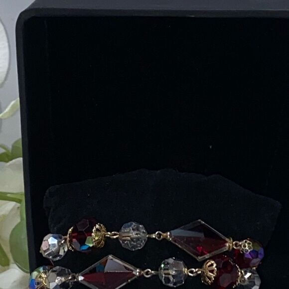 Gorgeous Red Crystal Double Strand Bracelet - Picture 6 of 12